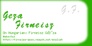 geza firneisz business card